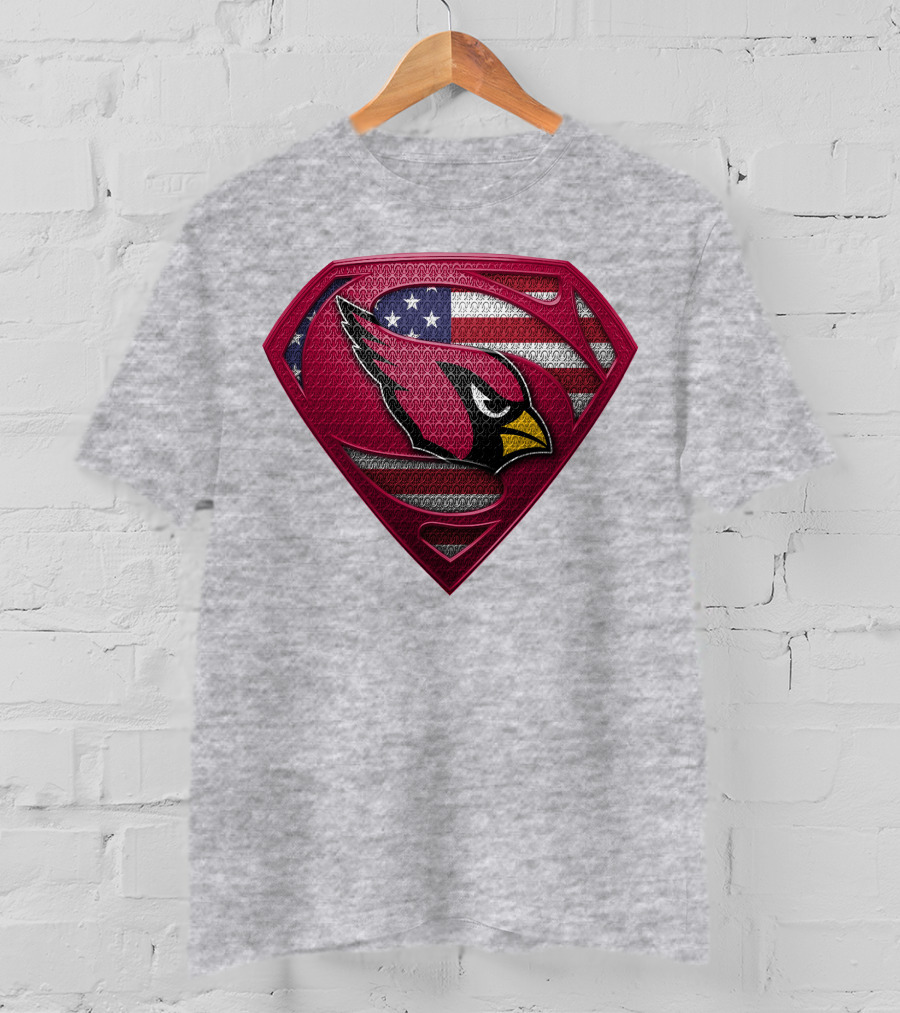 Spm Arizona Cardinals Superman American Flag T-Shirt