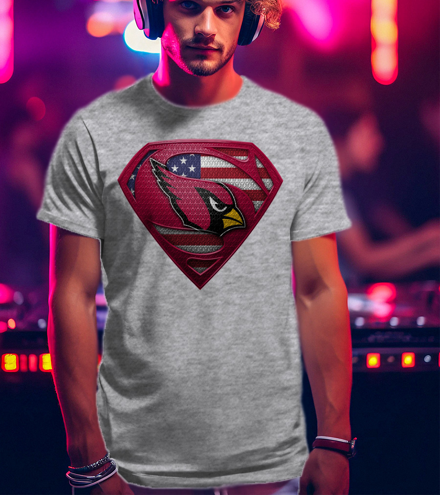 Spm Arizona Cardinals Superman American Flag T-Shirt