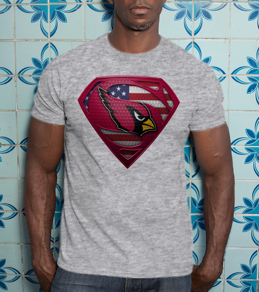 Spm Arizona Cardinals Superman American Flag T-Shirt