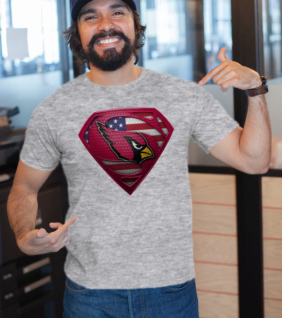 Spm Arizona Cardinals Superman American Flag T-Shirt