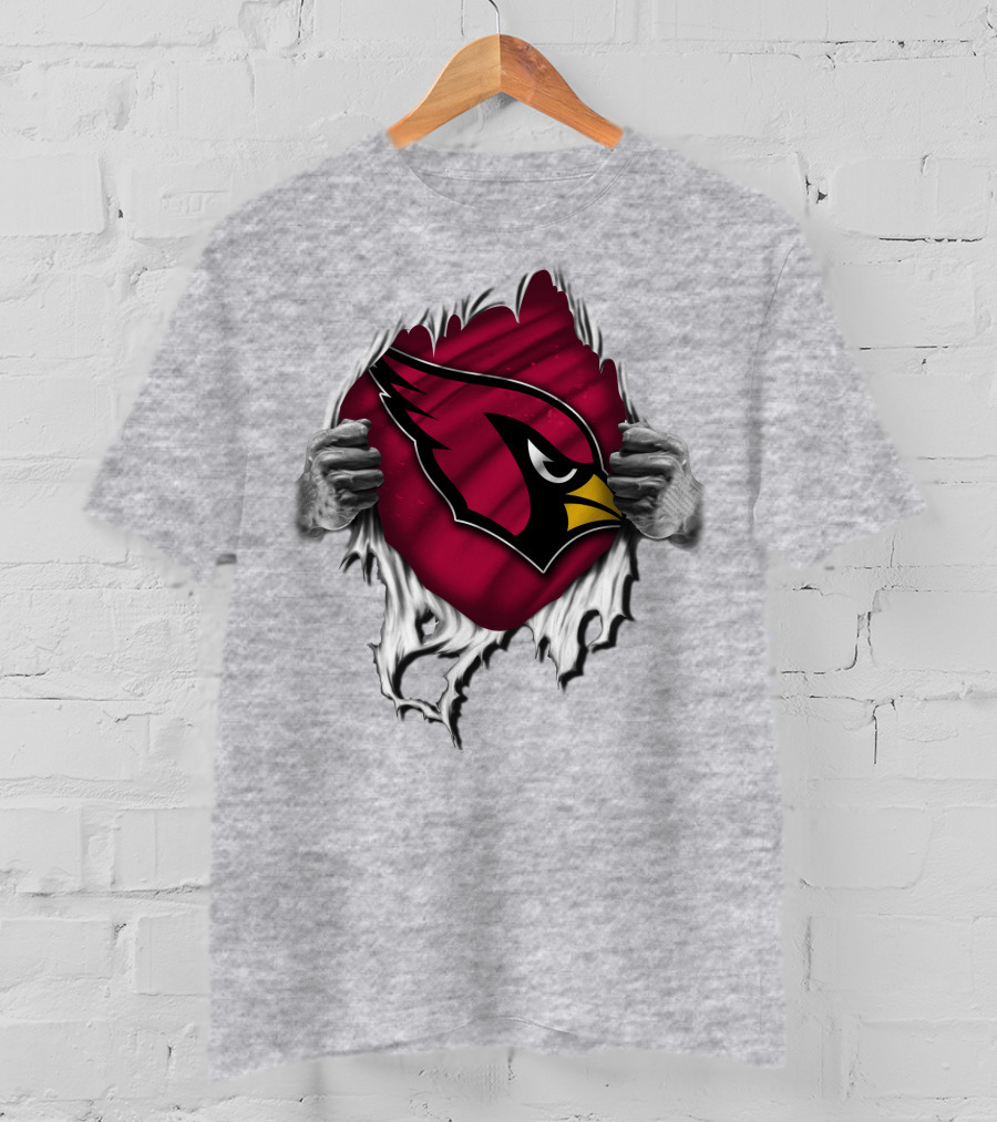 Torn Arizona Cardinals Logo Revealing Hidden Strength T-Shirt
