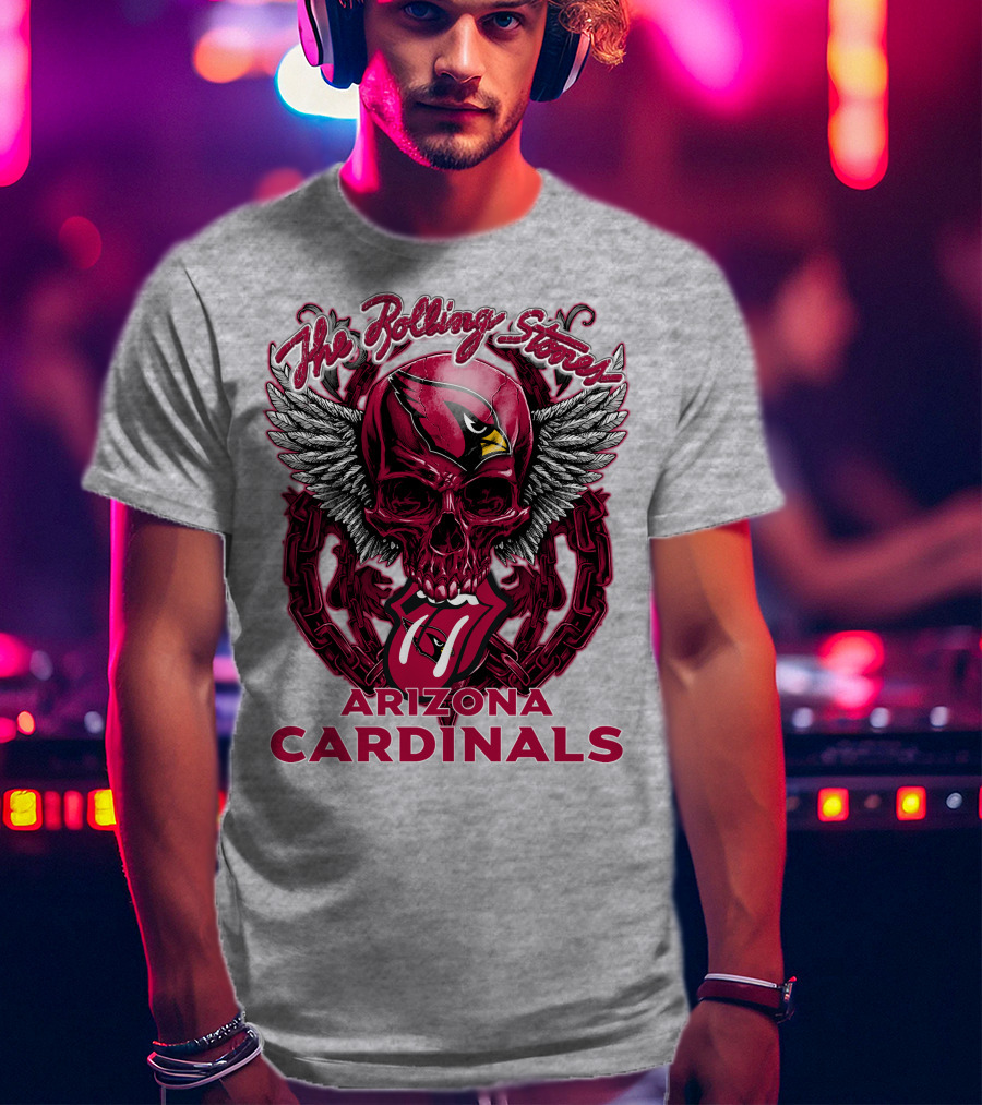 The Rolling Stones Arizona Cardinals Skull Wings T-Shirt