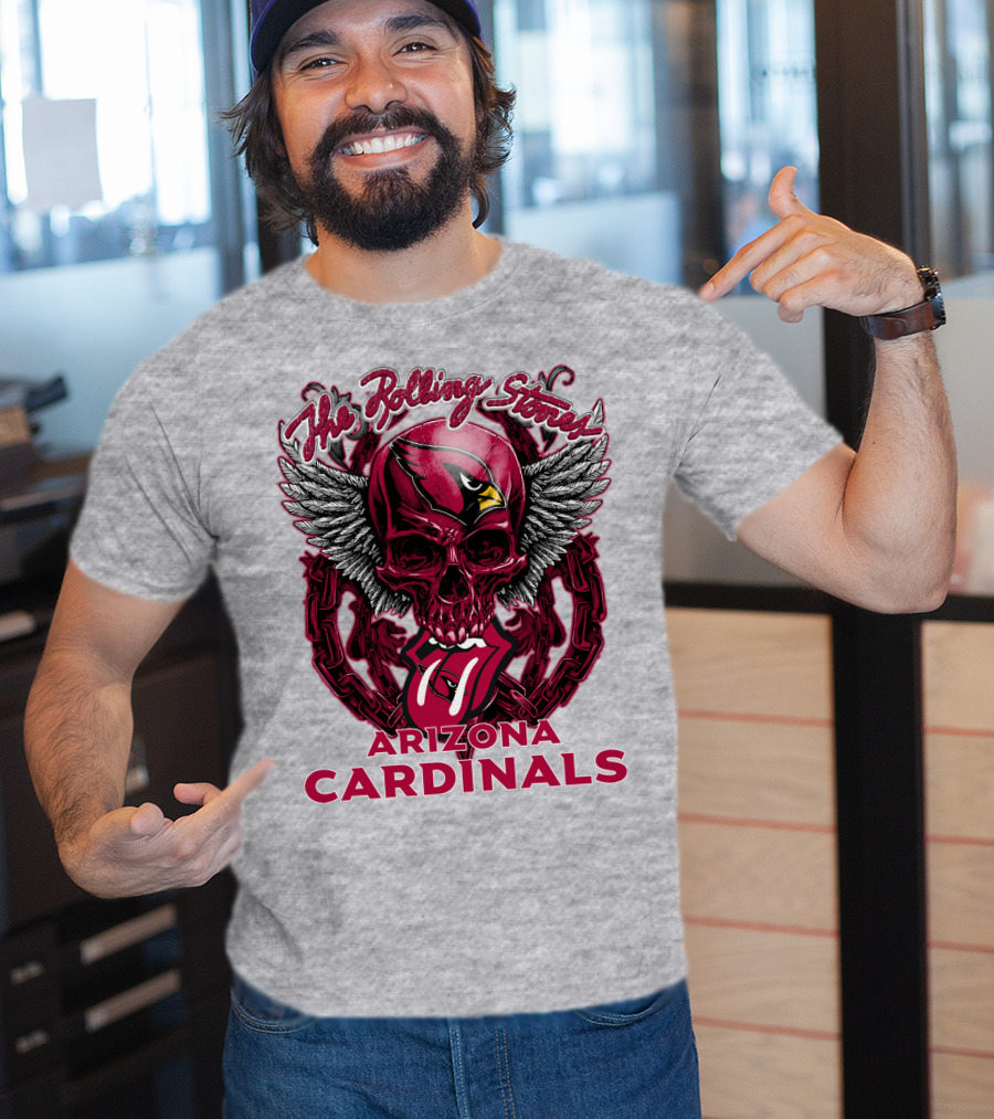 The Rolling Stones Arizona Cardinals Skull Wings T-Shirt