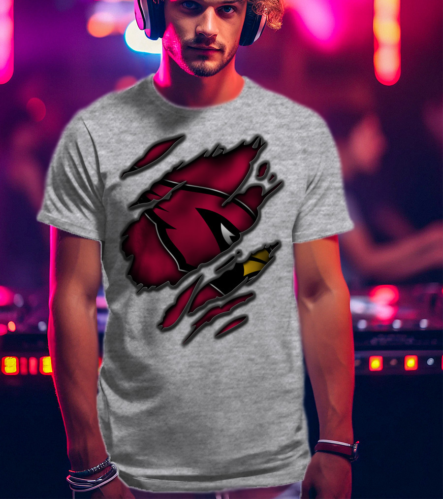 Torn Arizona Cardinals Logo Ripped T-Shirt