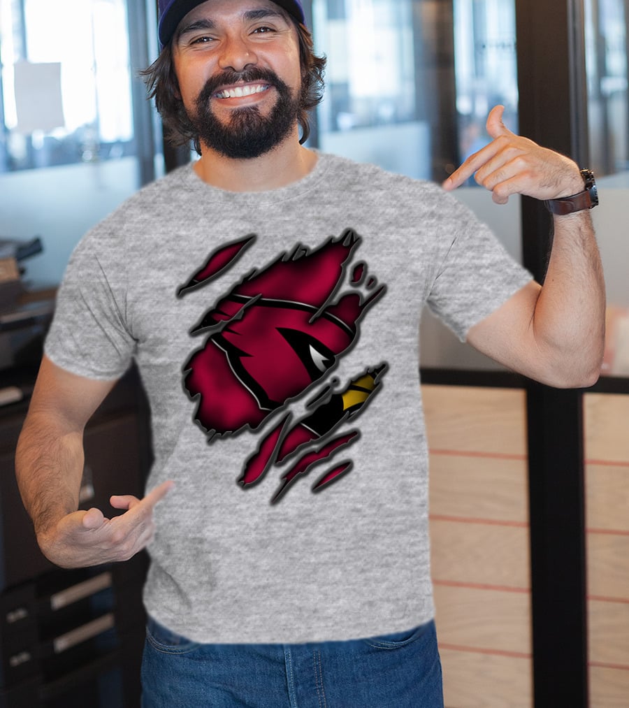 Torn Arizona Cardinals Logo Ripped T-Shirt
