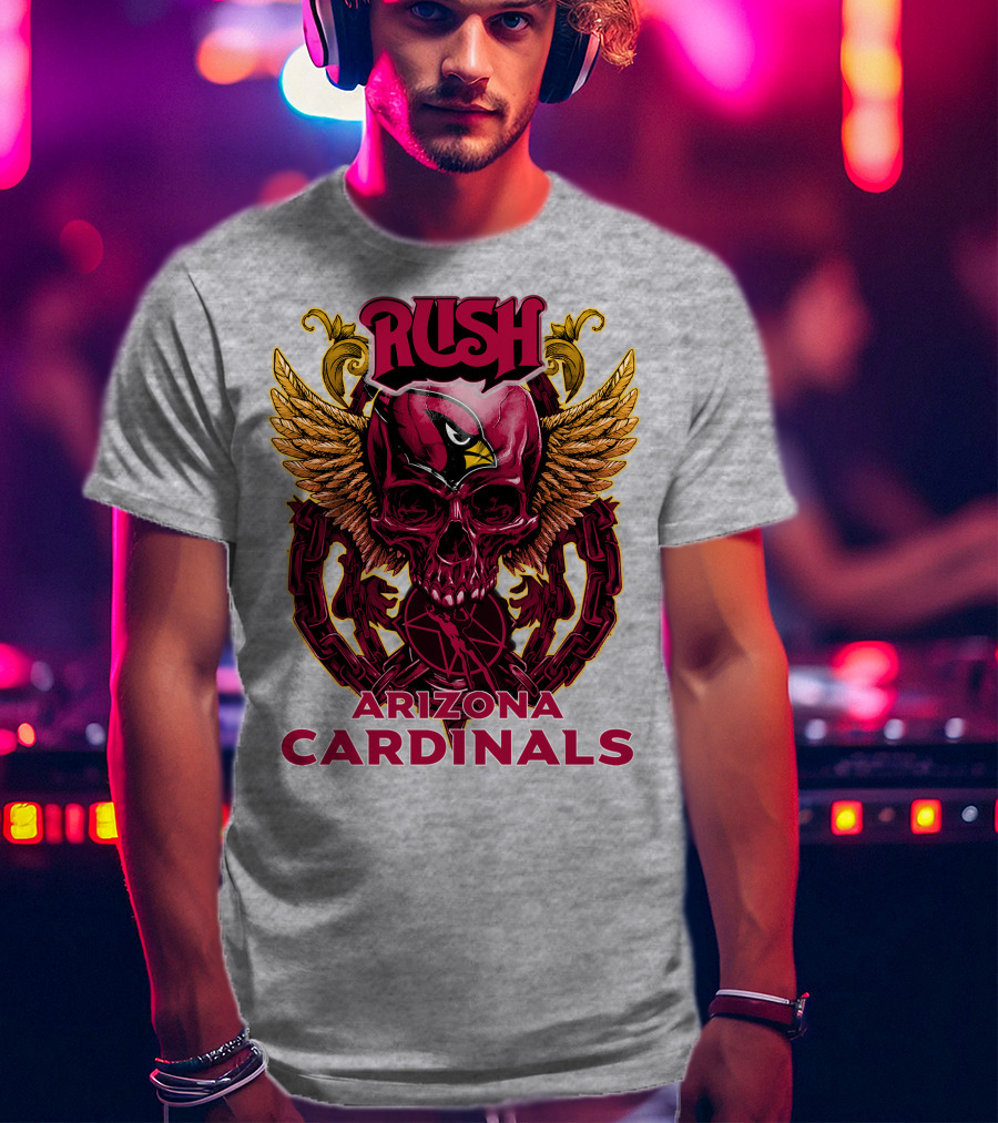 Rush Arizona Cardinals Skull Wings T-Shirt