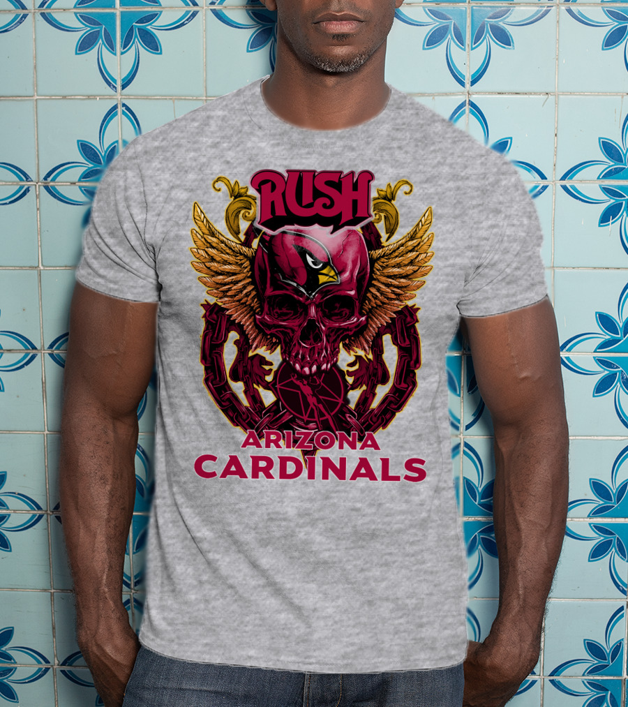 Rush Arizona Cardinals Skull Wings T-Shirt