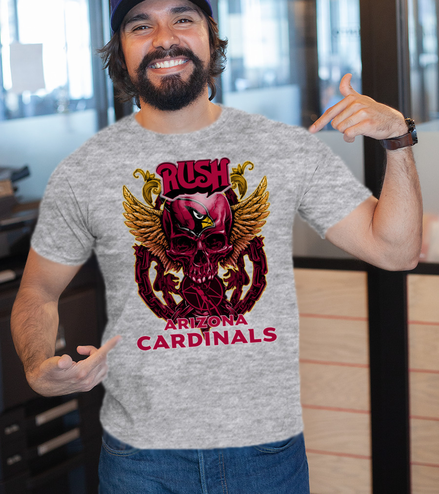 Rush Arizona Cardinals Skull Wings T-Shirt