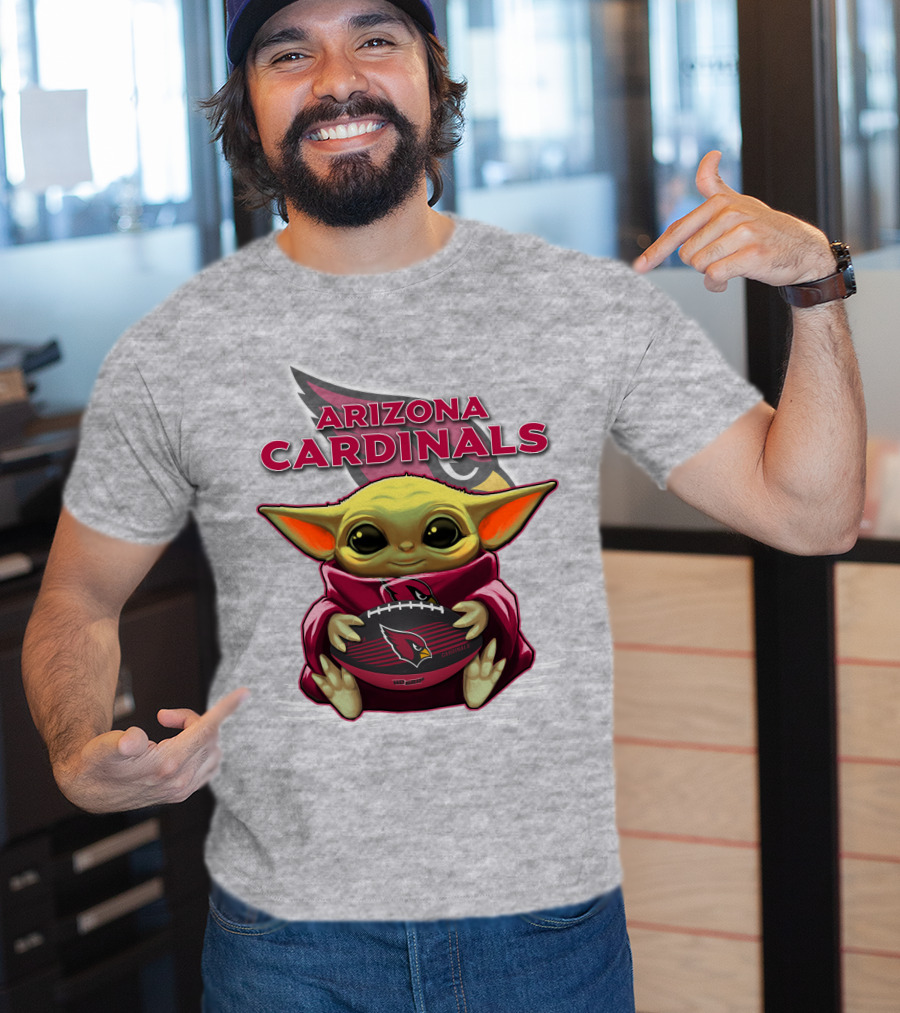 Arizona Cardinals Baby Yoda Football T-Shirt