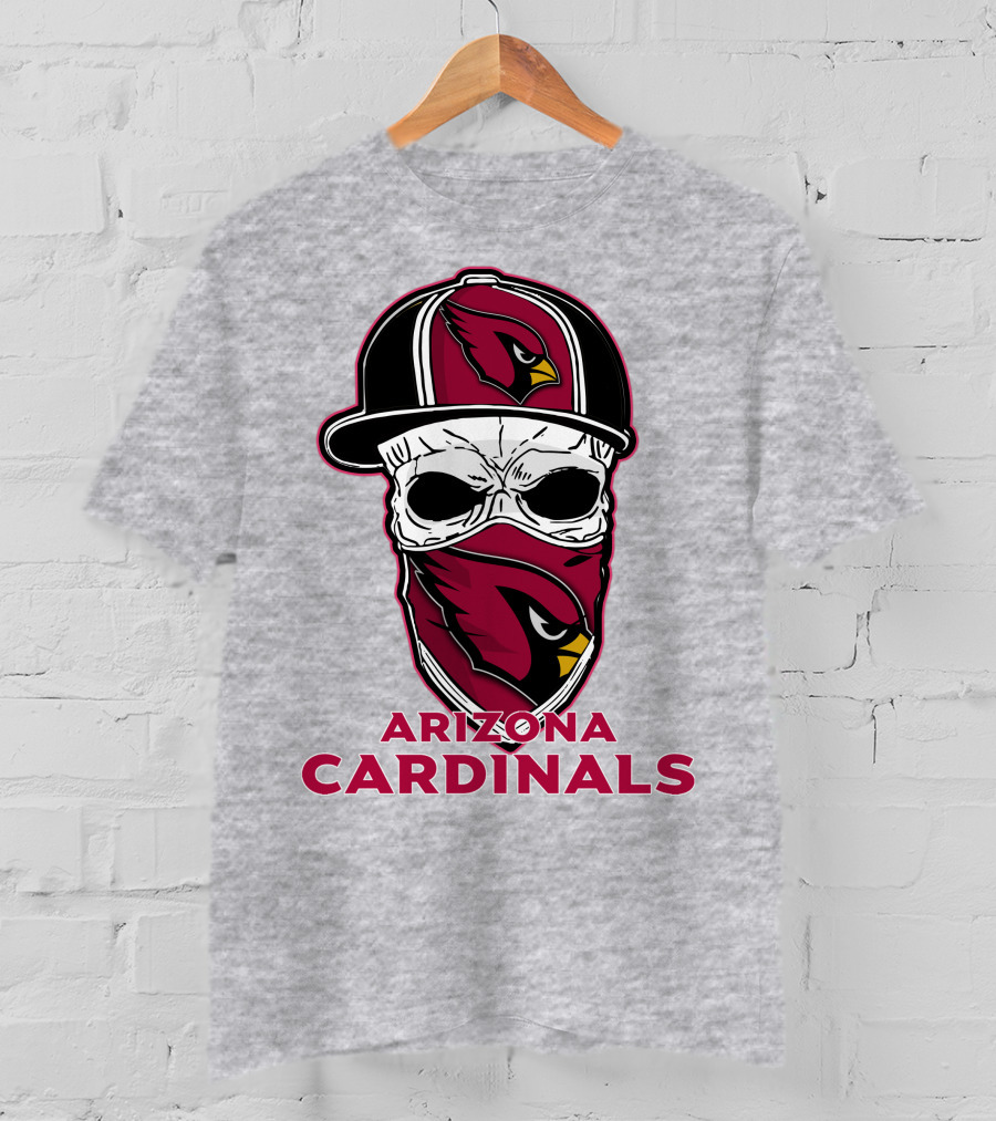 Arizona Cardinals Skull Hat T-Shirt
