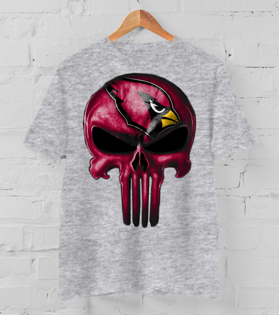 Skull Arizona Cardinals Logo Face T-Shirt