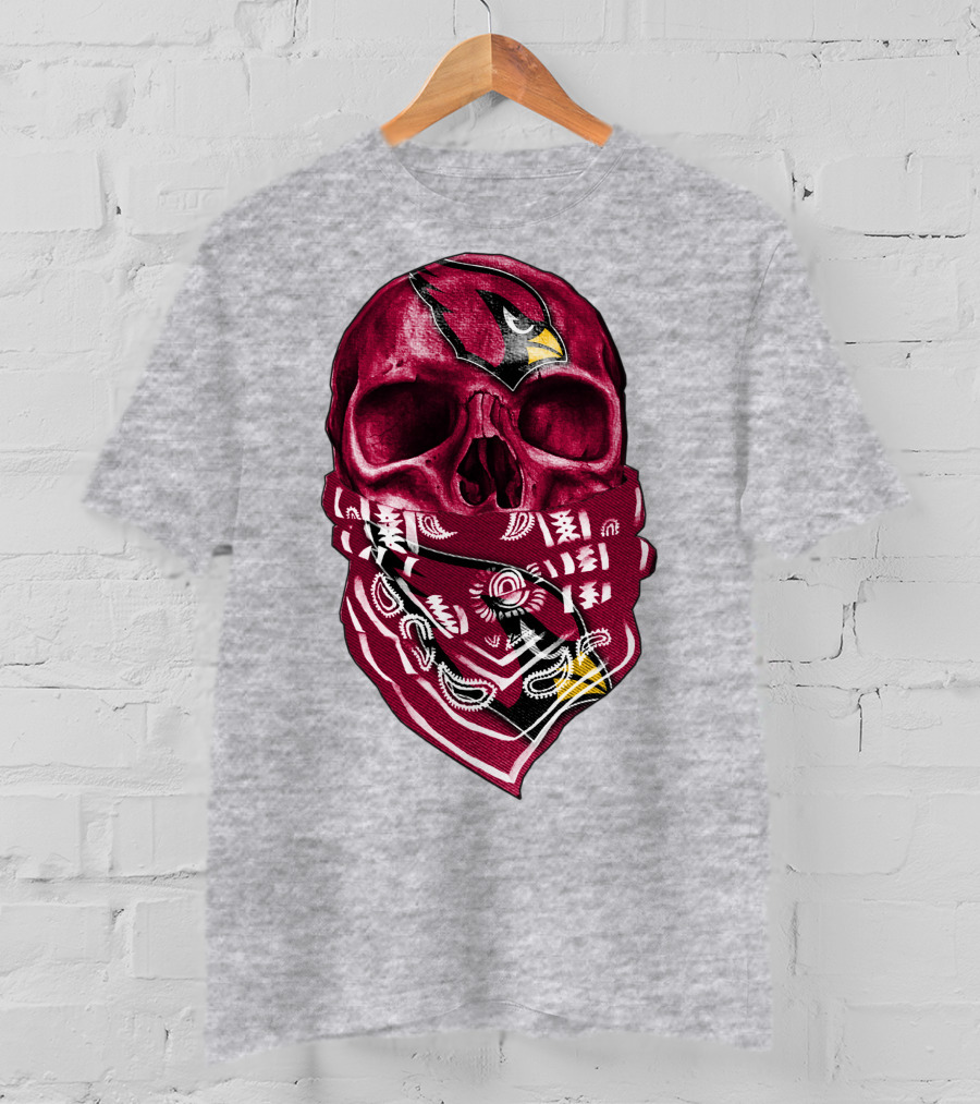 Arizona Cardinals Skull Bandana V5 T-Shirt