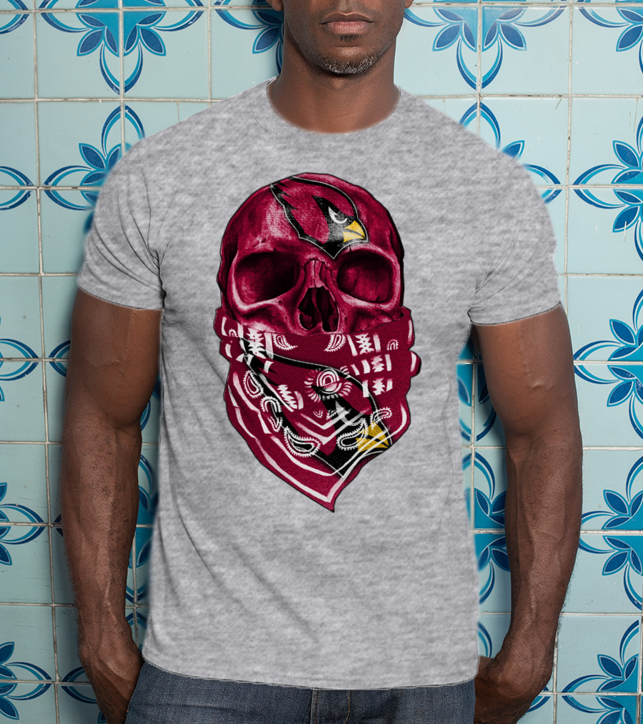 Arizona Cardinals Skull Bandana V5 T-Shirt