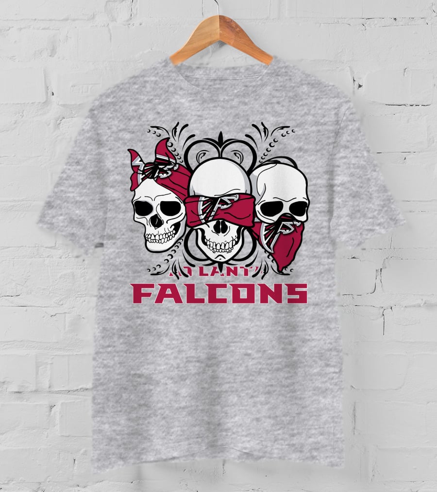 3 Skull Atlanta Falcons Bandana T-Shirt