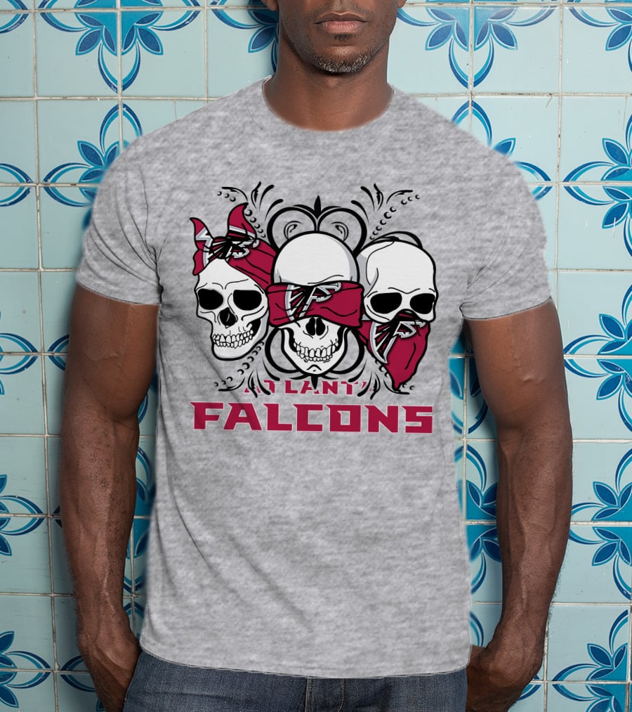3 Skull Atlanta Falcons Bandana T-Shirt