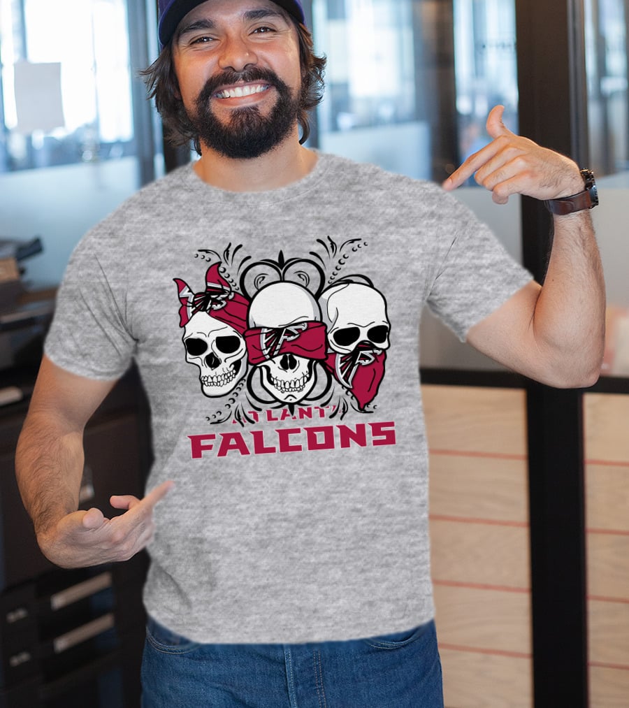 3 Skull Atlanta Falcons Bandana T-Shirt