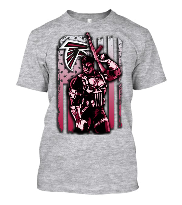 Atlanta Falcons Punisher Soldier American Flag T-Shirt