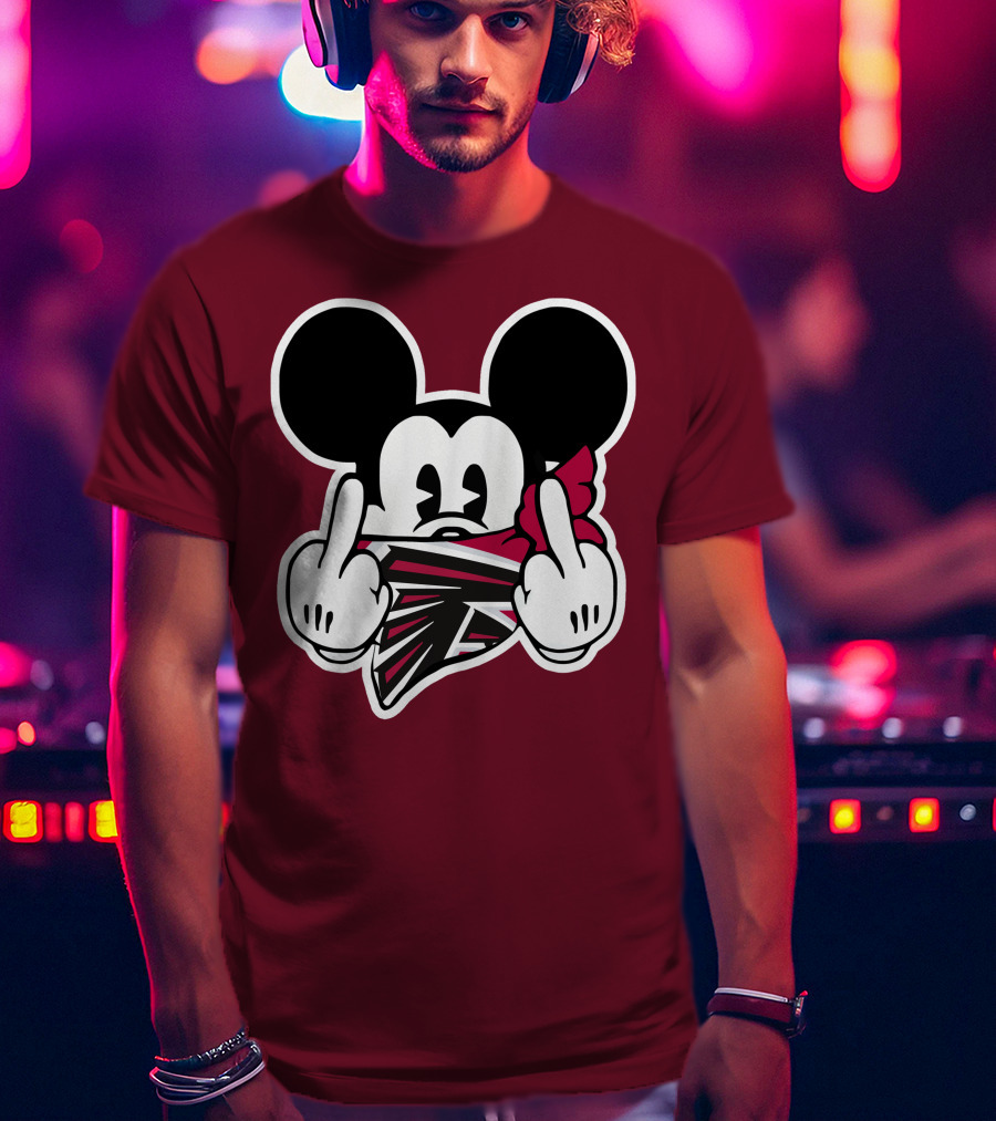 Atlanta Falcons Mickey Mouse Bandana Gesture T-Shirt