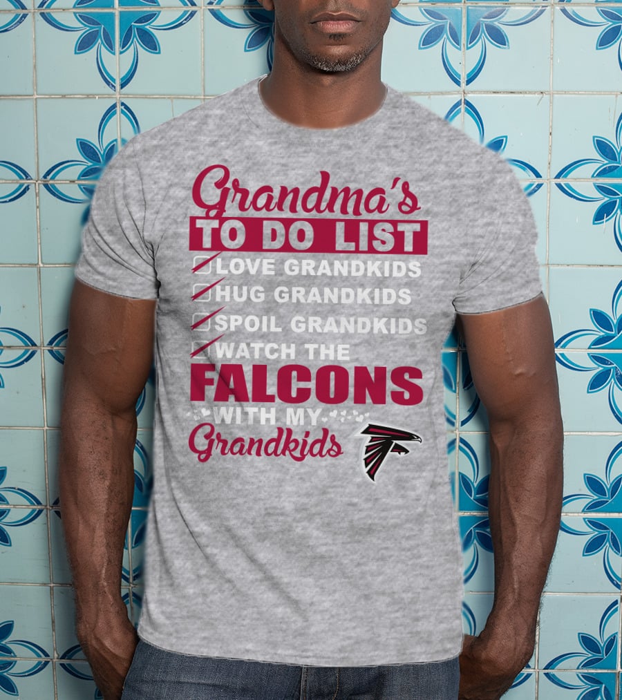 Grandma's To Do List Love Hug Spoil Watch The Falcons With My Grandkids T-Shirt