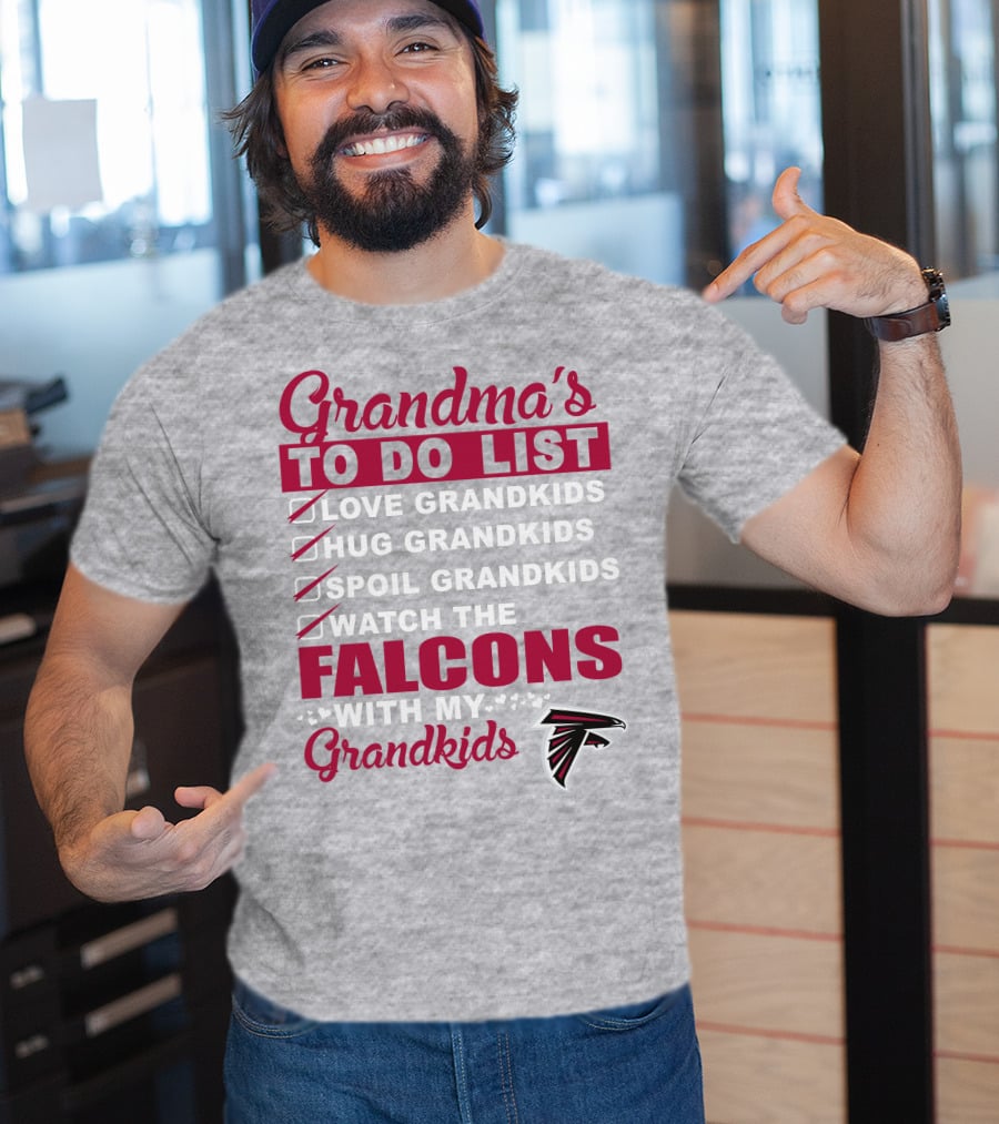 Grandma's To Do List Love Hug Spoil Watch The Falcons With My Grandkids T-Shirt