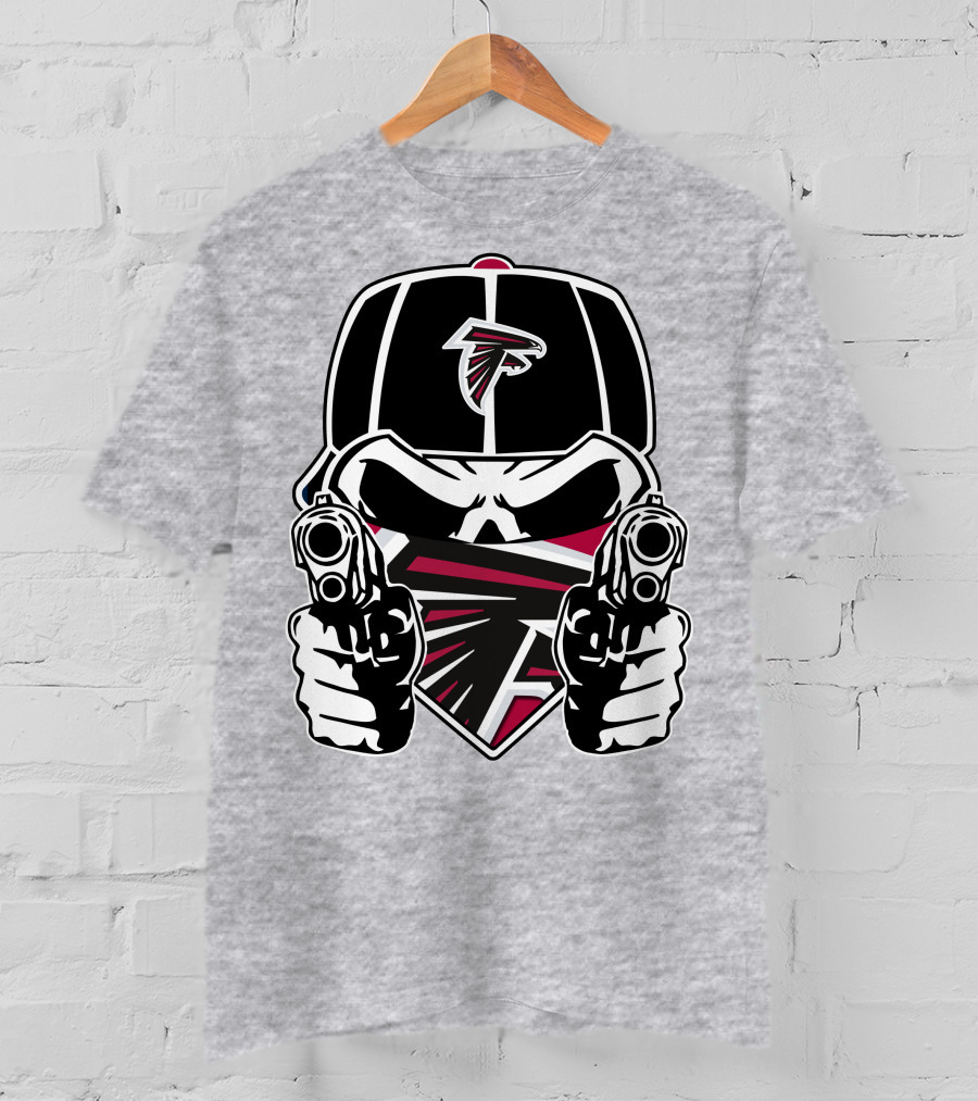 Atlanta Falcons Skull Logo Guns Cap Bandana T-Shirt