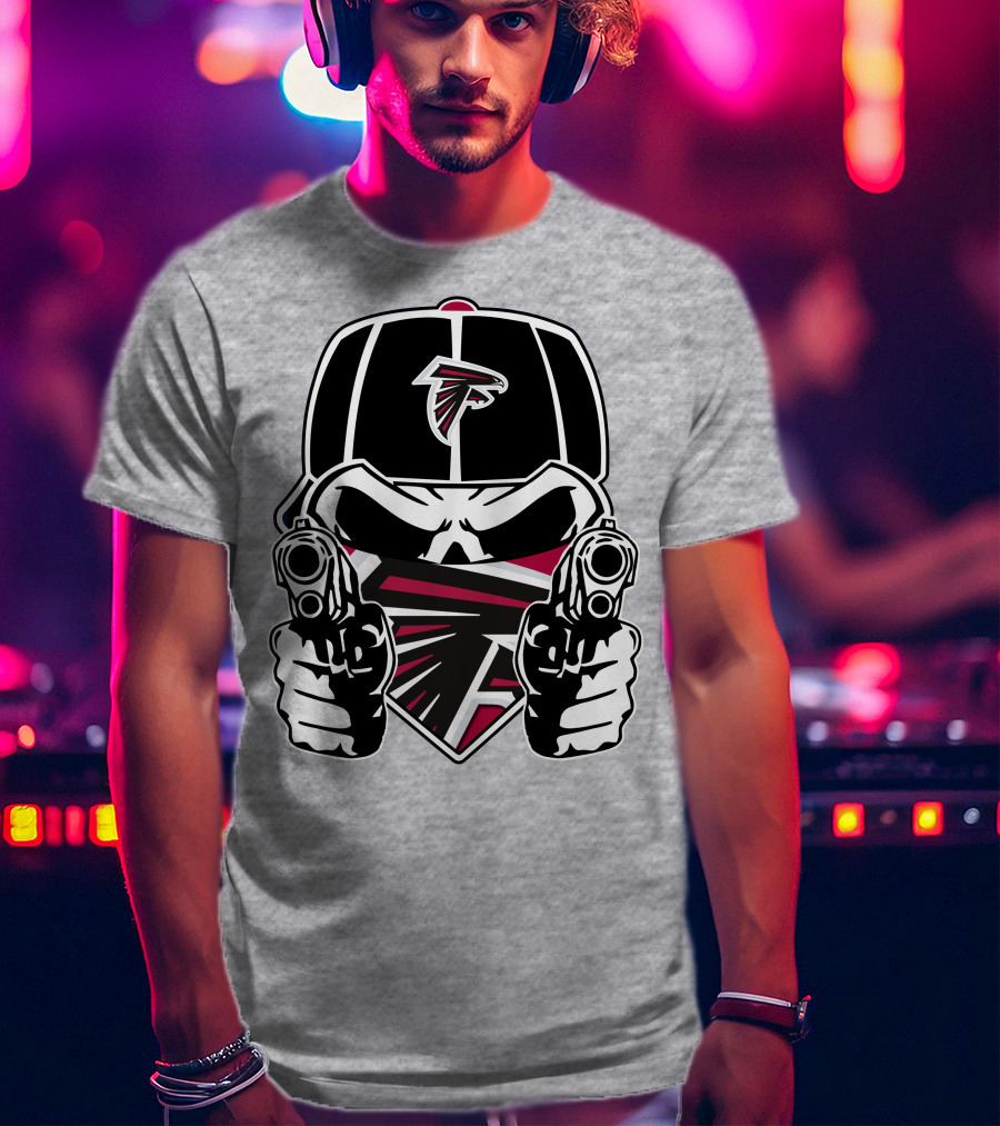 Atlanta Falcons Skull Logo Guns Cap Bandana T-Shirt