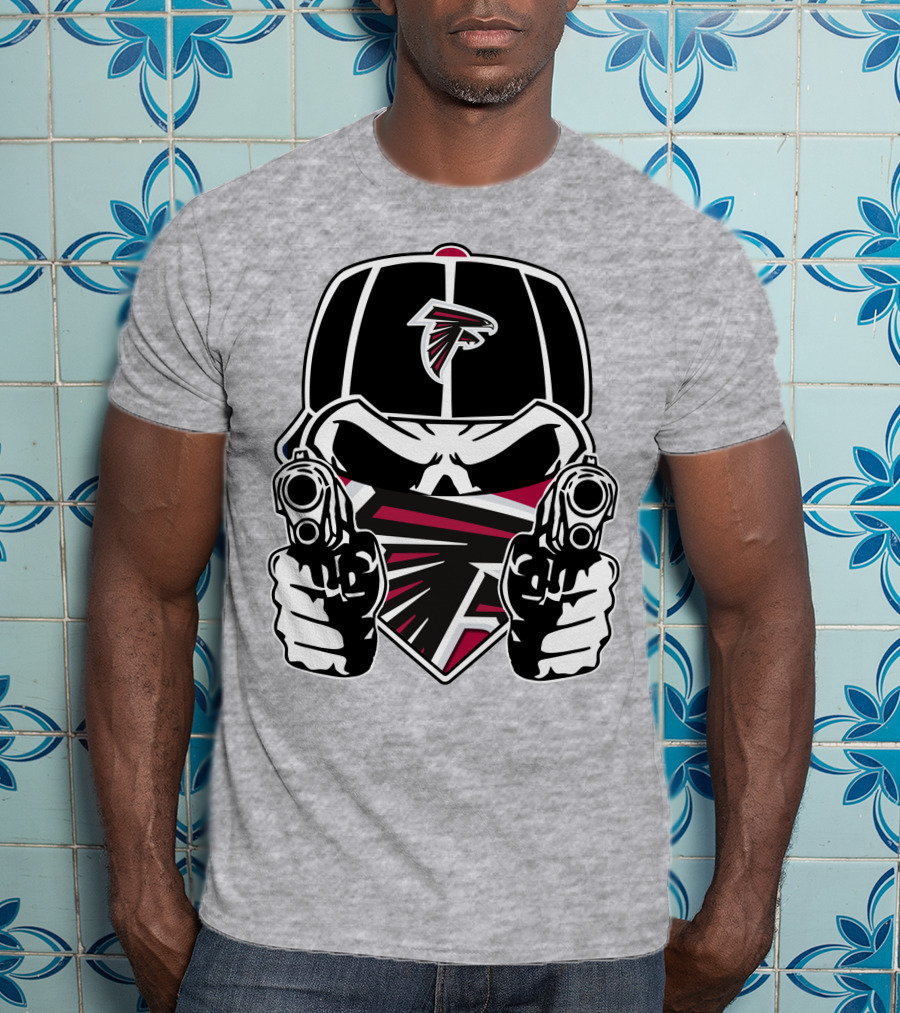 Atlanta Falcons Skull Logo Guns Cap Bandana T-Shirt