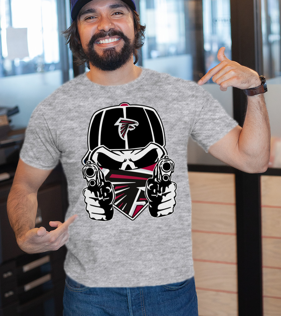 Atlanta Falcons Skull Logo Guns Cap Bandana T-Shirt