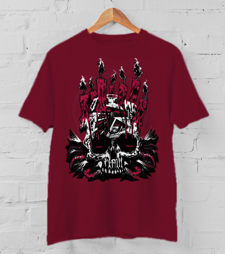 Atlanta Falcons 46 Skull Candles T-Shirt