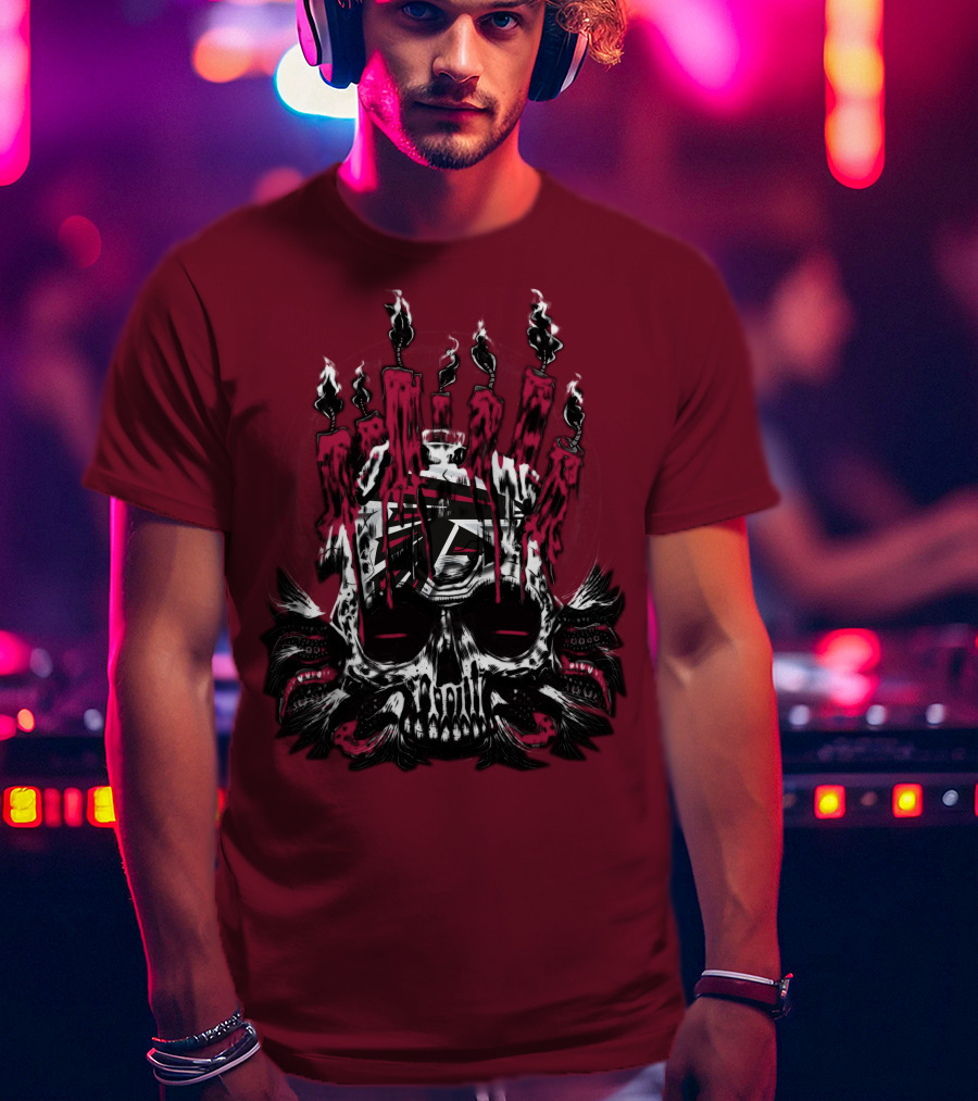 Atlanta Falcons 46 Skull Candles T-Shirt