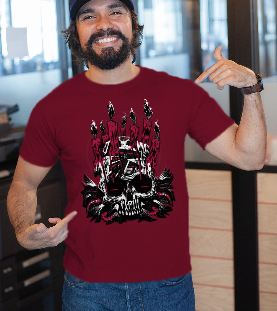 Atlanta Falcons 46 Skull Candles T-Shirt