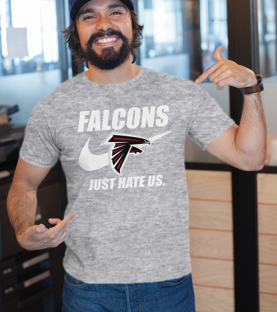 Falcons Nike Logo Just Hate Us T-Shirt