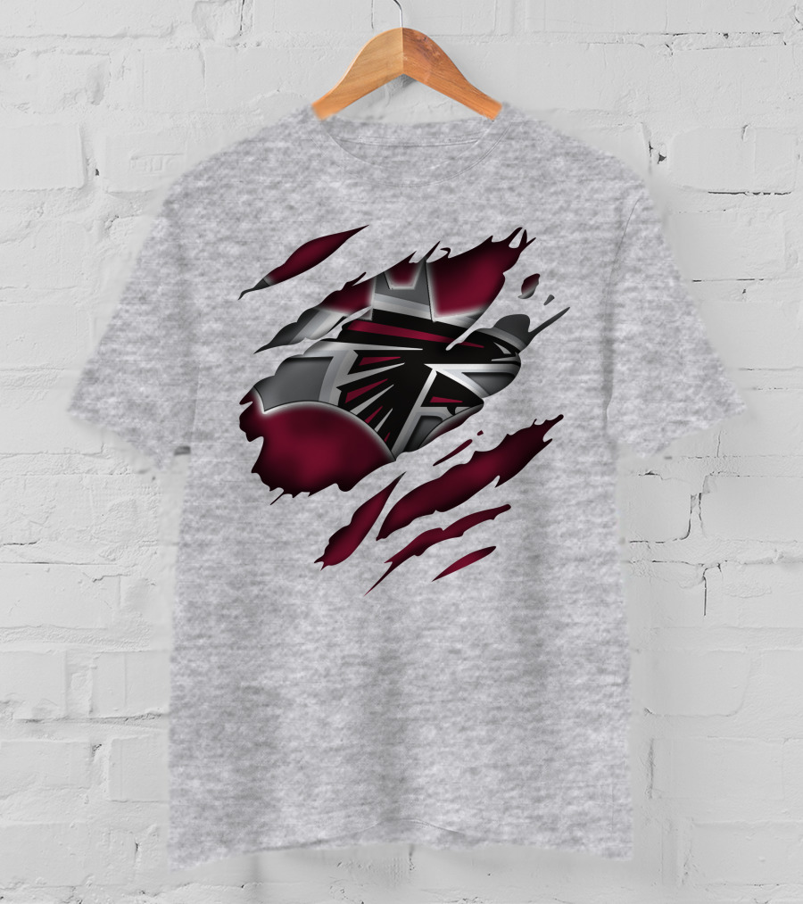 Atlanta Falcons Logo Ripped Claw Marks T-Shirt
