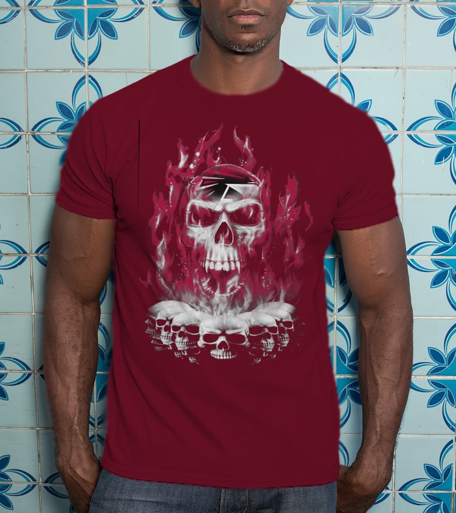 Atlanta Falcons 57 Flaming Skull T-Shirt