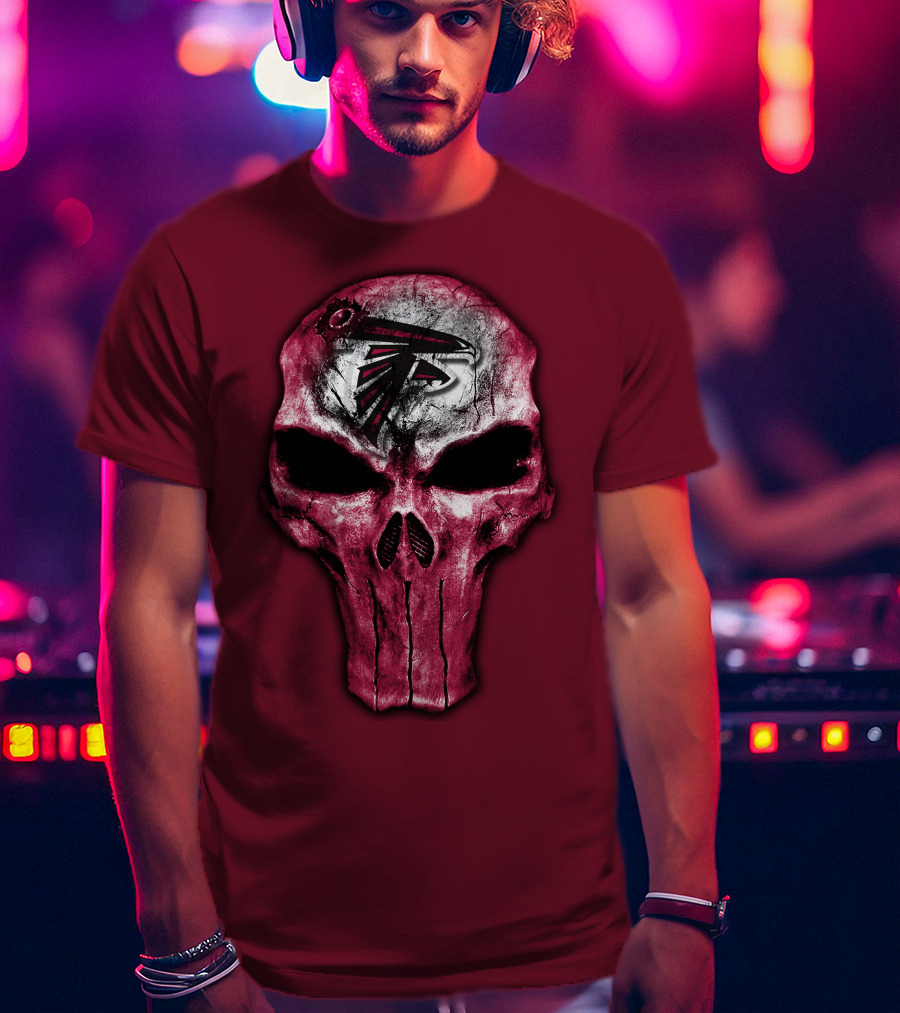 Atlanta Falcons Skull Logo Design 52 T-Shirt
