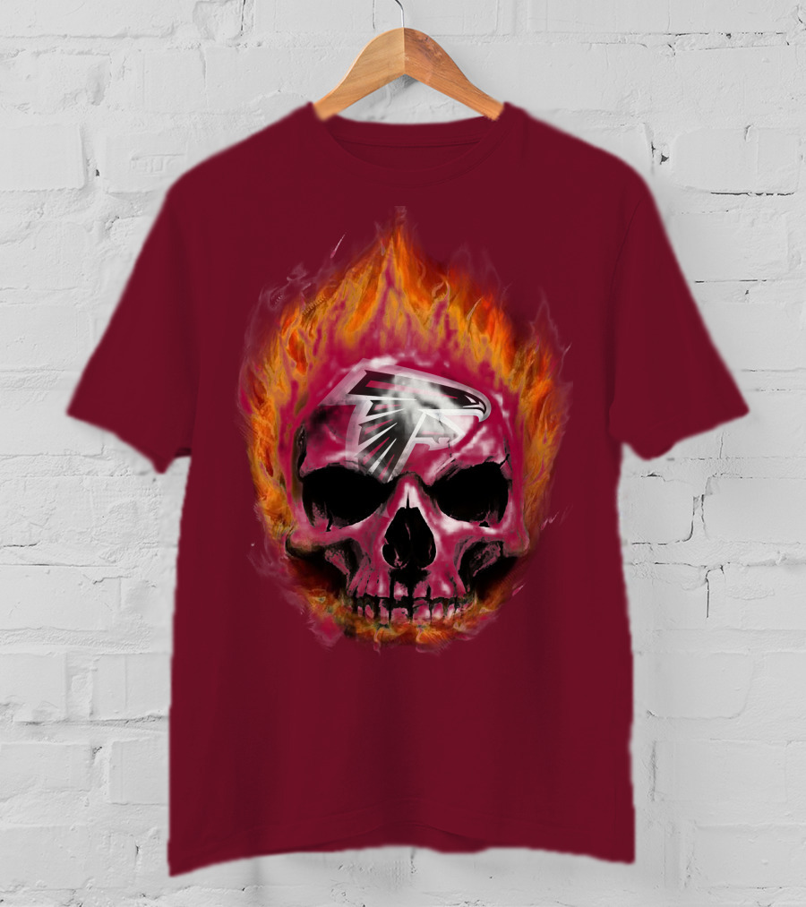 Atlanta Falcons Flaming Skull T-Shirt