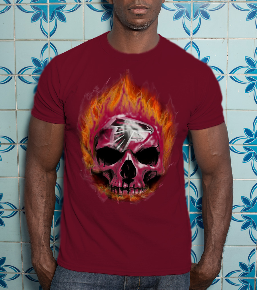 Atlanta Falcons Flaming Skull T-Shirt