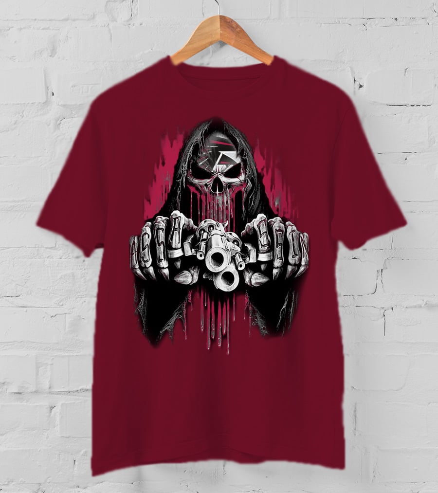 Atlanta Falcons Skull Grim Reaper T-Shirt