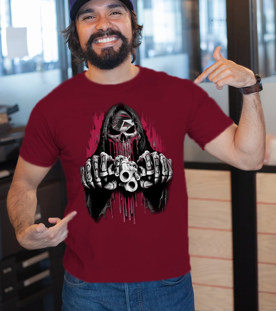 Atlanta Falcons Skull Grim Reaper T-Shirt