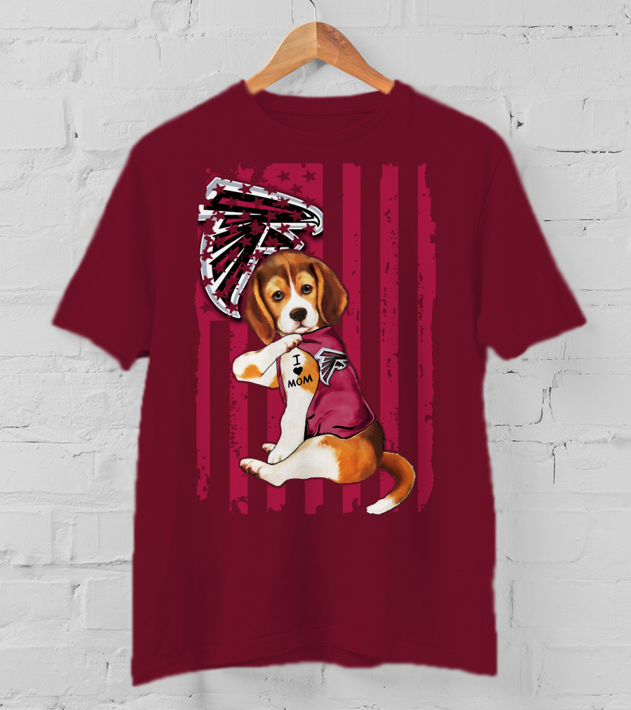 Beagle I Love Mom Atlanta Falcons T-Shirt