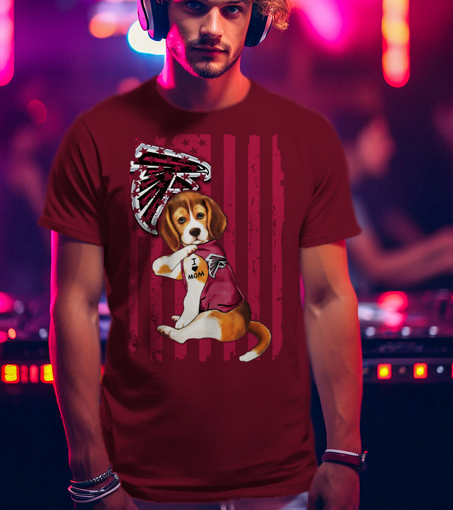 Beagle I Love Mom Atlanta Falcons T-Shirt