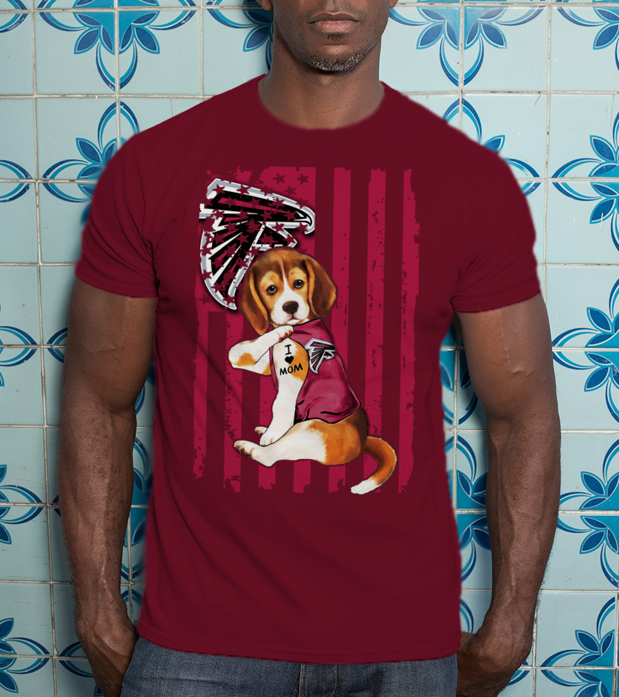 Beagle I Love Mom Atlanta Falcons T-Shirt