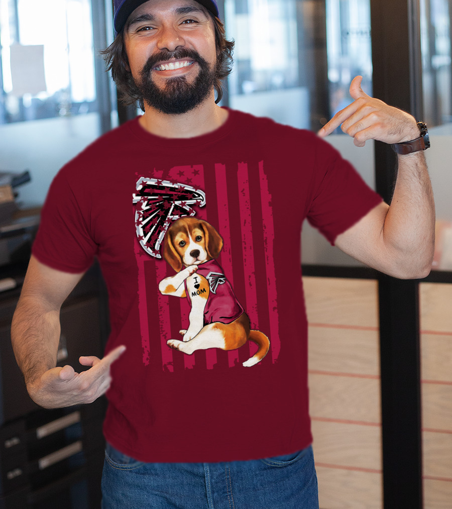 Beagle I Love Mom Atlanta Falcons T-Shirt