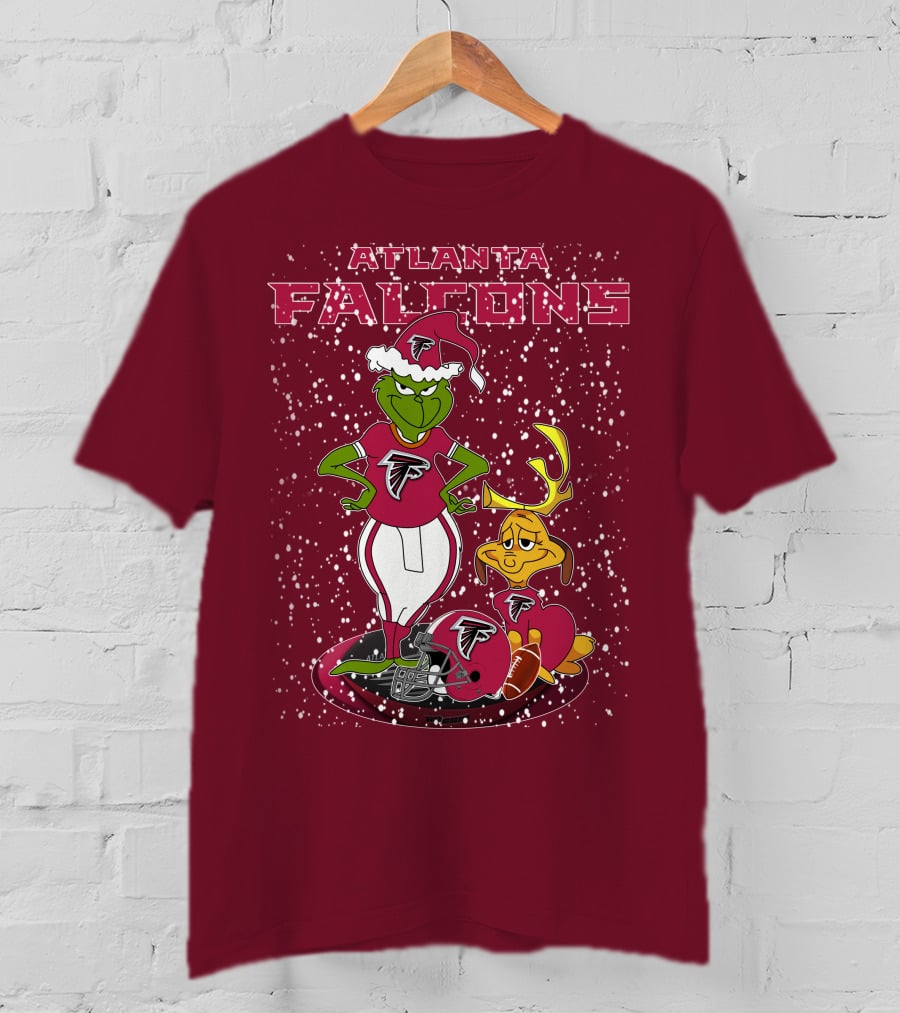 Atlanta Falcons Grinchxmas Snowy Holiday Characters T-Shirt
