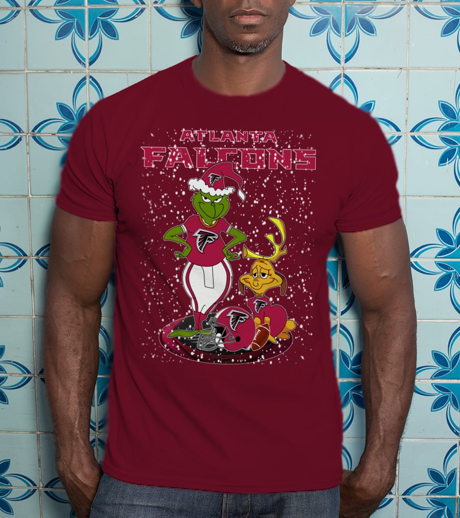 Atlanta Falcons Grinchxmas Snowy Holiday Characters T-Shirt