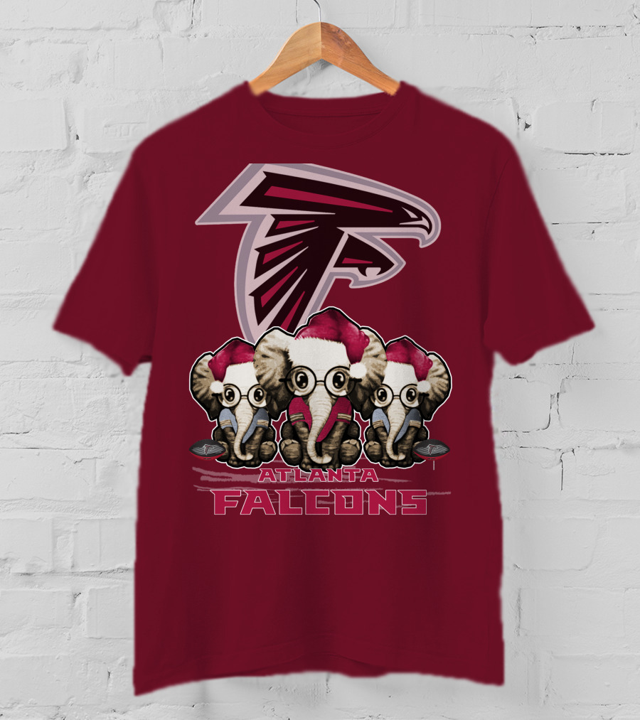 Atlanta Falcons Santa Elephants Christmas T-Shirt