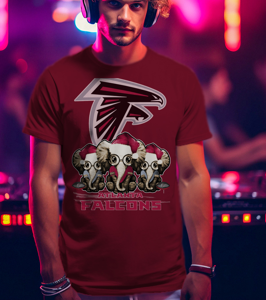 Atlanta Falcons Santa Elephants Christmas T-Shirt