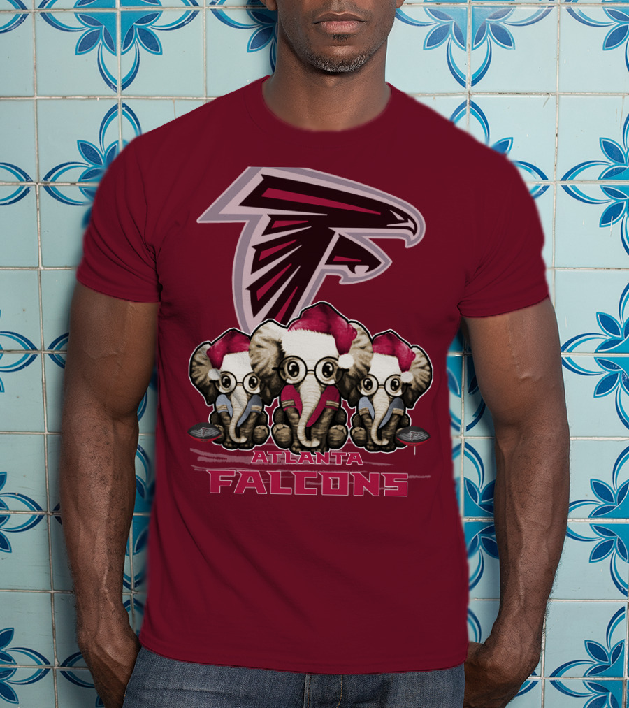Atlanta Falcons Santa Elephants Christmas T-Shirt