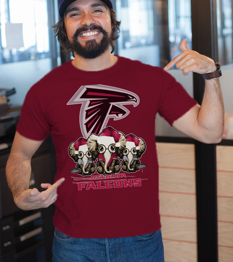 Atlanta Falcons Santa Elephants Christmas T-Shirt