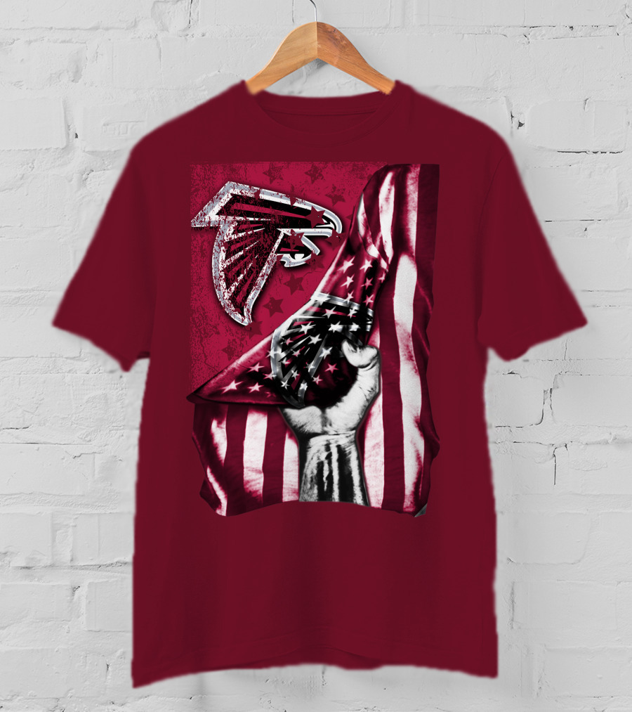 Atlanta Falcons American Flag Pride Banner T-Shirt